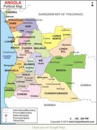 Provinces actuelles de l'Angola