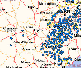 Carte des stations proches de Lyon